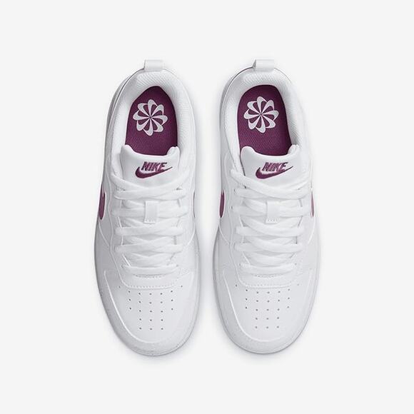 NWT Nike Uni Court Borough Low Recraft Big Kids' Shoes,White/Hot Fuchsia-Sz 4.5 - Picture 4 of 6